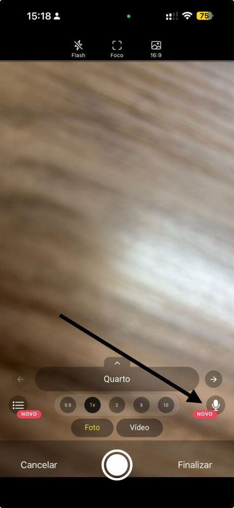 Inteligência artificial no aplicativo de vistoria com microfone na câmera para ditar e preencher texto